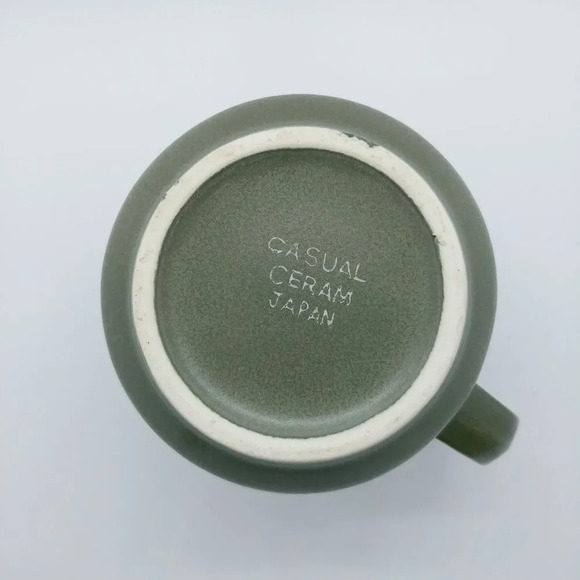 Casual Ceram Stoneware  Creamer, Olive Green - Picture 4 of 4